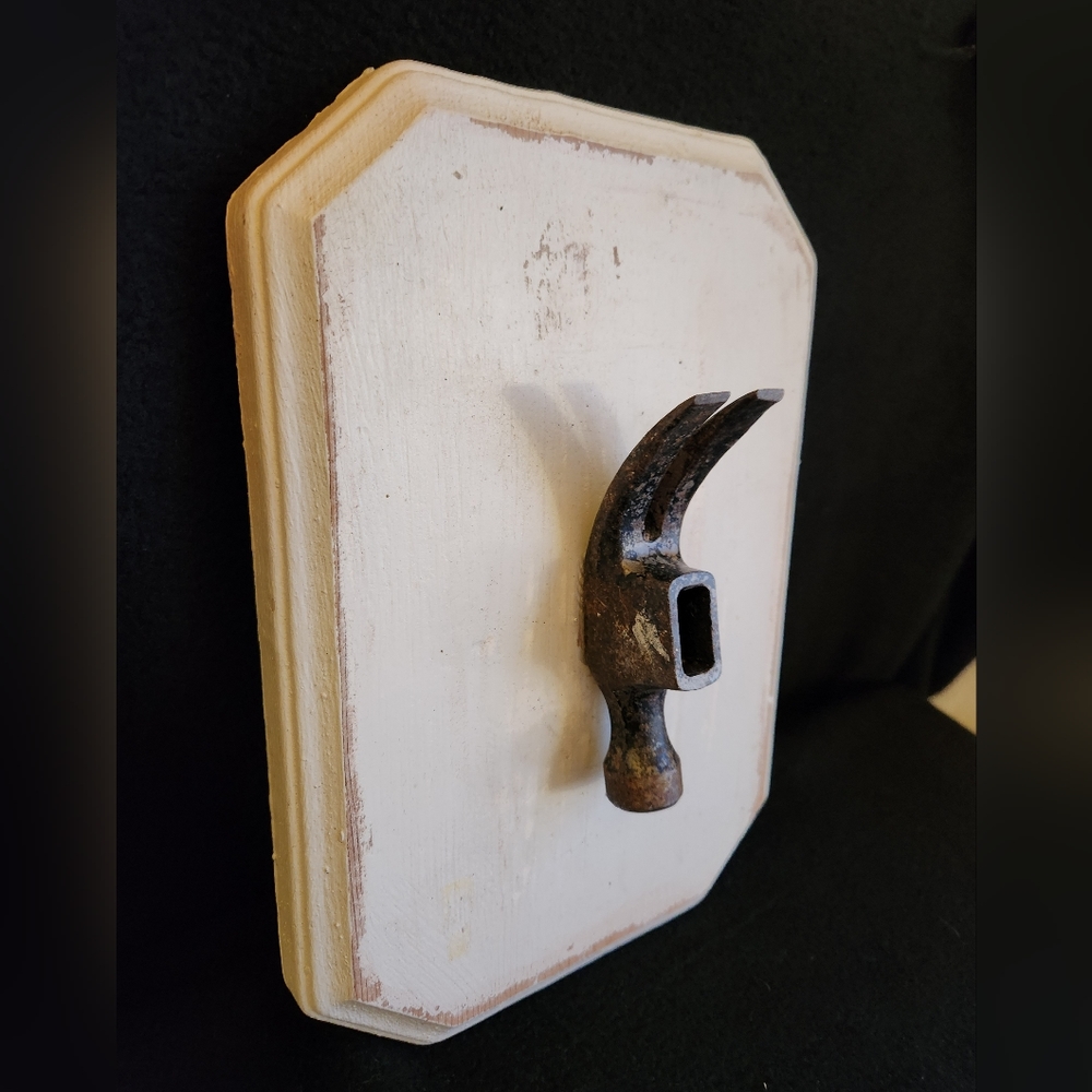 Rustic Hook Wood Hanger Metal Hammer Farmhouse Hat Coat Cottage